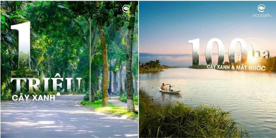 Hơn 1 triệu cây xanh và 100ha mặt nươc