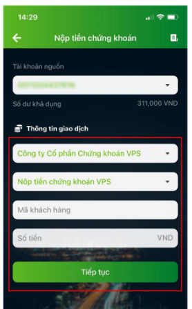Nạp tiền VPS Smart One từ Vietcombank